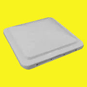 A white roof vent lid on a yellow background.