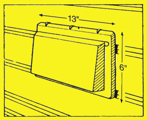 Drawing of measurements of exhaust vent
