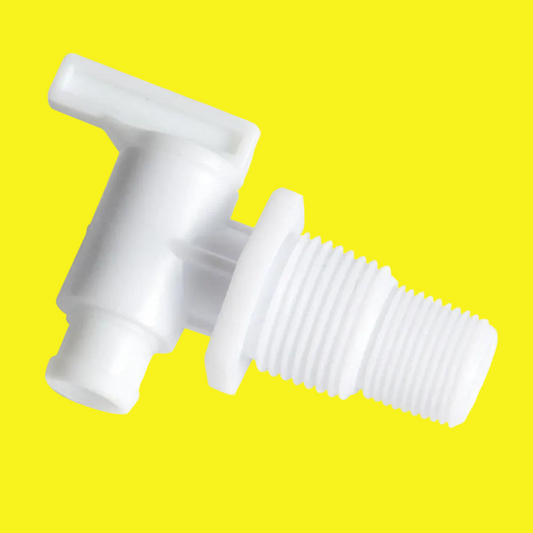 A white universal drain valve