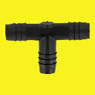 A black barbed tee coupler
